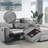 Gray Linen Sectional Sofa With Dropdown Table
