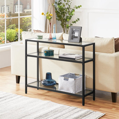 Solitro 39.5'' Glass Top Console Table