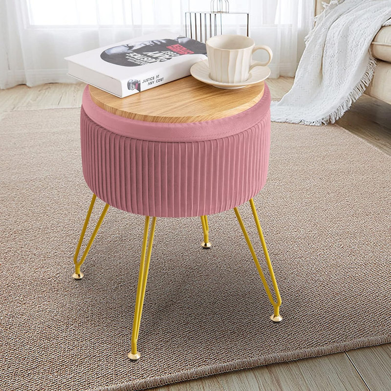 Tabouret d'appoint Nikolett Steel, Rose classique
