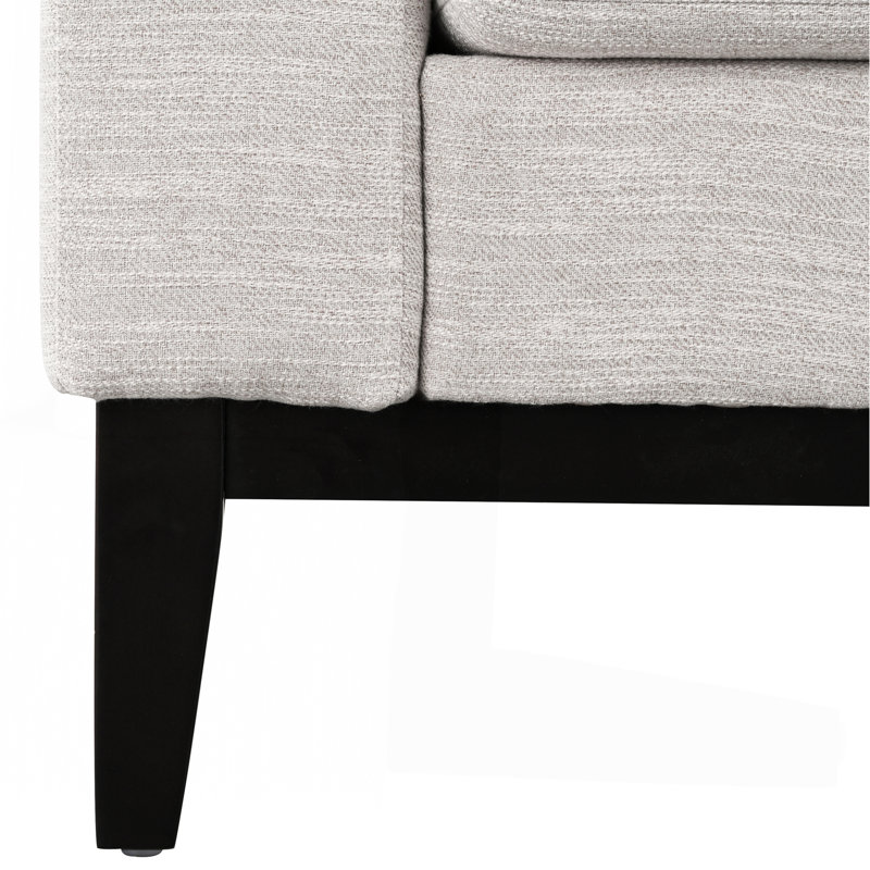 Canapé 3 places confortable avec pieds en bois, moderne pour le salon et le bureau, Grey Polyester