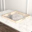 Plateau de meuble-lavabo à finition champagne avec miroir - 20 po carré orné d'un motif gravé