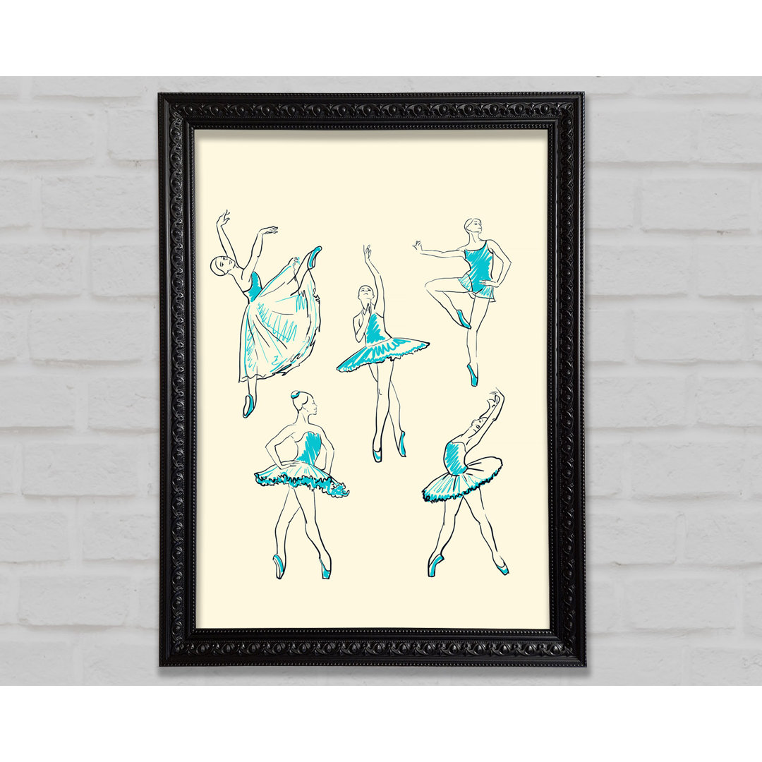 Gerahmtes Wandbild Blue Ballerina 3