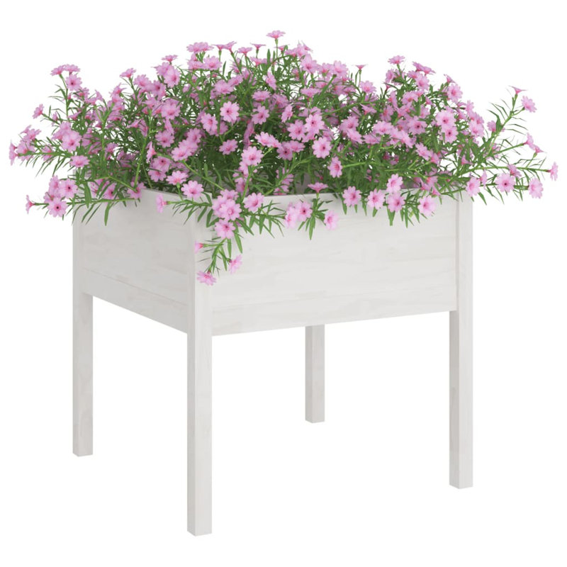 Boîte à fleurs en bois pour l'extérieur, Blanc, H 27,6 po x l 27,6 po x P 27,6 po