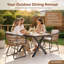 Ensemble de 2 fauteuils de jardin en résine tressée avec coussins, chaises de patio en rotin avec pieds réglables pour jardin, piscine, terrasse ou patio