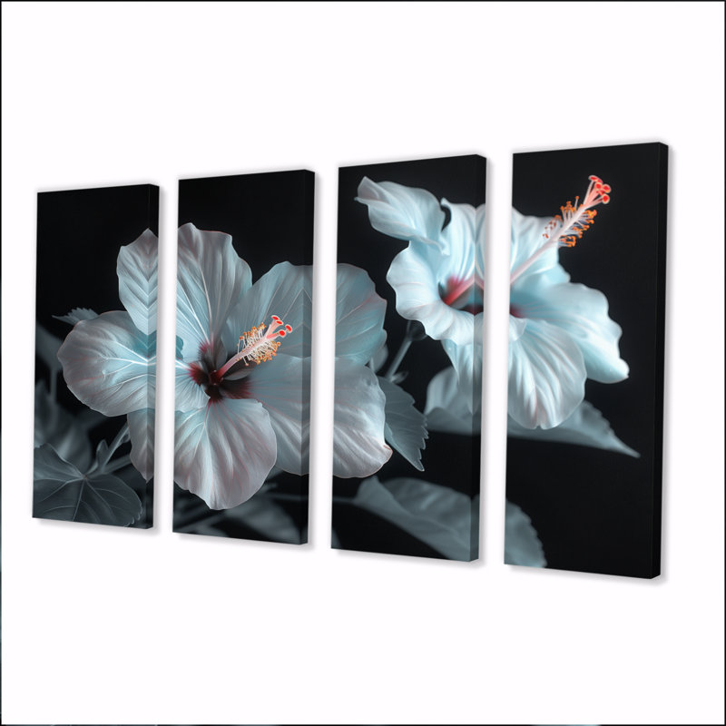 Roder - Hibiscus Wall Art Print Set, 28" H x 48" W