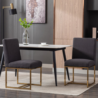 Nezih Linen Upholstered Dining Chairs Mid Century Modern Side Chairs