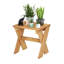 Pine Wood Outdoor Side Table Beige for Porch Garden