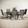 Alyah 6 - Person Metal Patio Dining Set with Rectangular Table