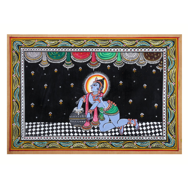 Beurre Krishna | Paata, peinture de l'Orissa