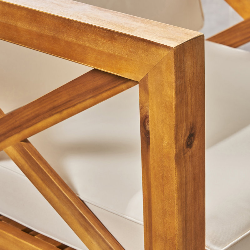 Canapé modulaire d'extérieur avec coussins 10 pièces Jacklyn , Structure teck / coussin beige