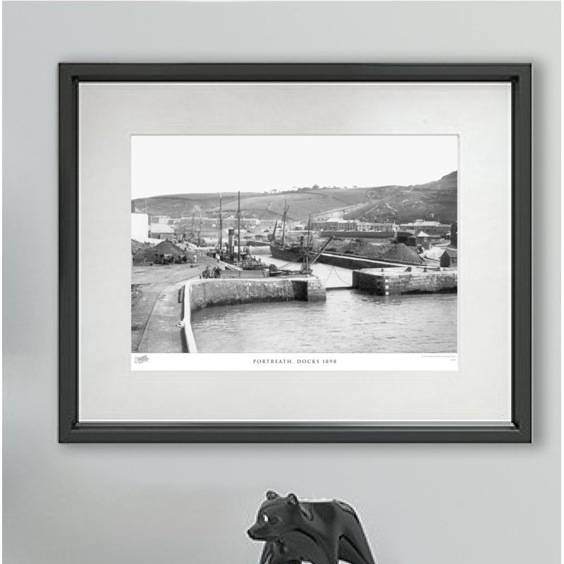 Portreath, Docks 1898 - Single Picture Frame Print, 60cm H x 80cm W x 2.3cm D