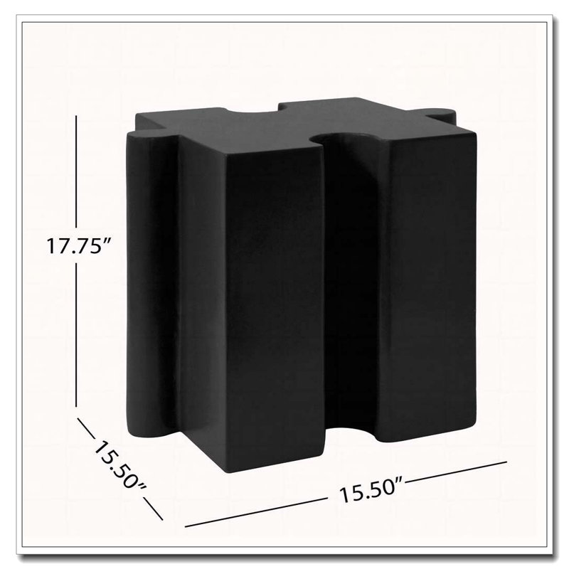 Table modulaire à rebord convexe MGO, tables d'appoint d'extérieur / d'intérieur, Noir