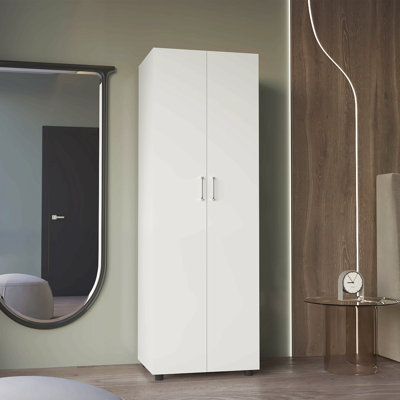 Armoire, armoire à deux portes, deux tablettes, tringle