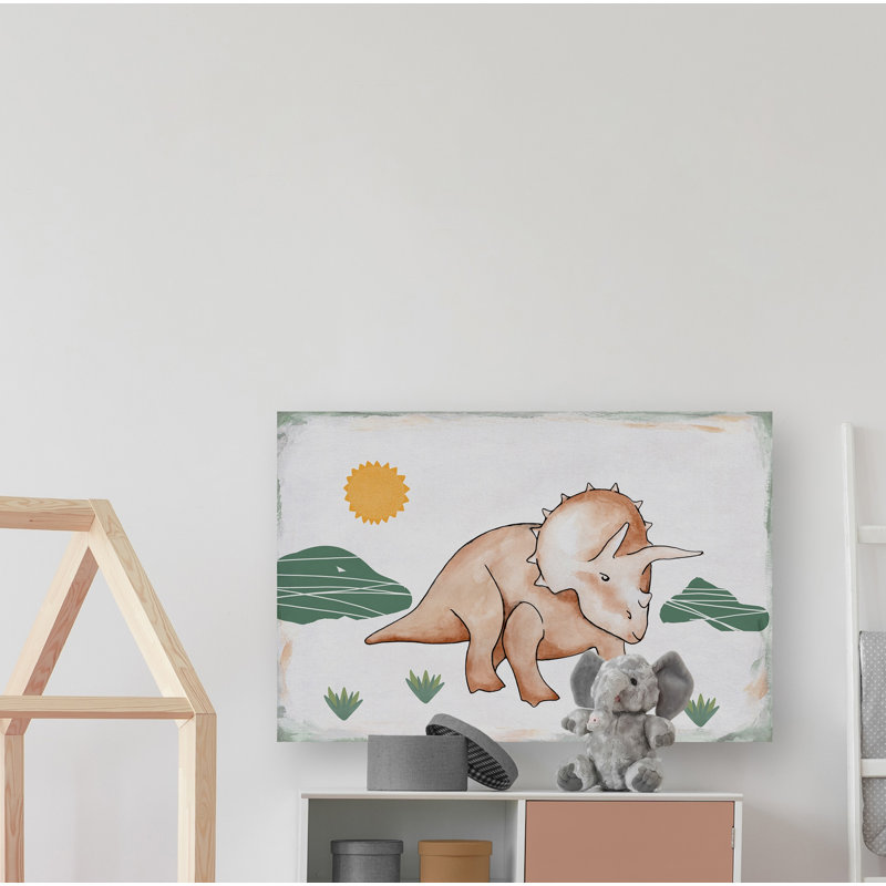 «Wodina Cute Baby Dino», reproduction sur toile tendue, H 40 po x l 60 po x 1,5 po