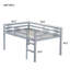 Lit mezzanine double en bois d'hévéa avec échelle-721995312