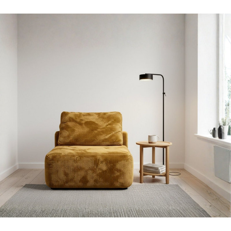 Fauteuil Modern Puff en velours côtelé citrouille