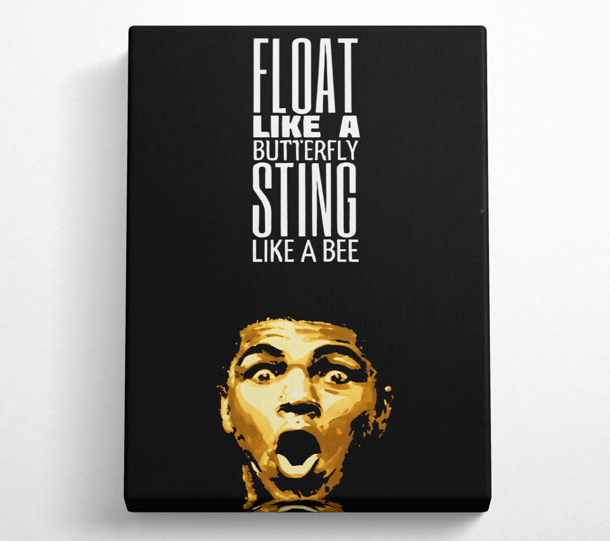 Motivational quote by Muhammad Ali - Float Like A Butterfly with butterfly illustration