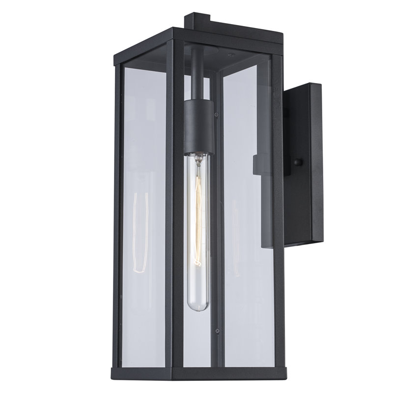 Lanterne murale d'extérieur noire 1 lumière Iddings, H 17,75 po x l 6 po x P 9 po