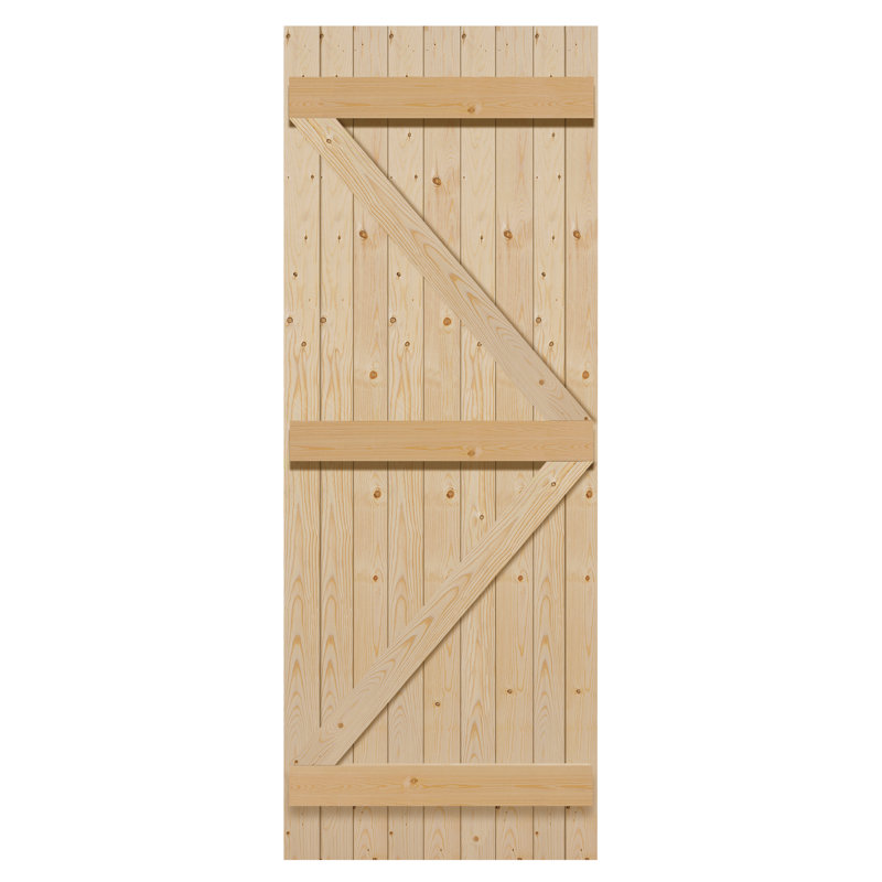 Westerfield Unfinished Wood External Door, 198.1cm H x 76.2cm W x 1.6cm D
