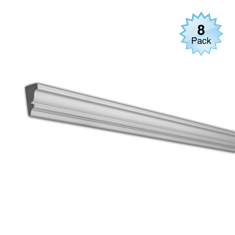 Primed White Polystyrene Crown Moulding 8-Pack