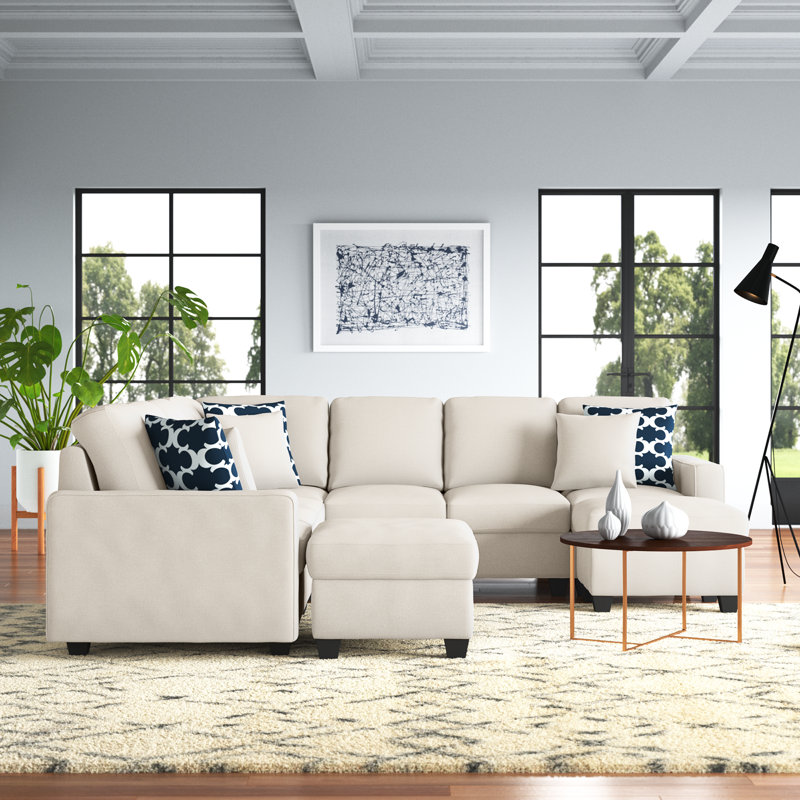 Aracena Upholstered L-Shaped Sectional Symmetrical, Beige