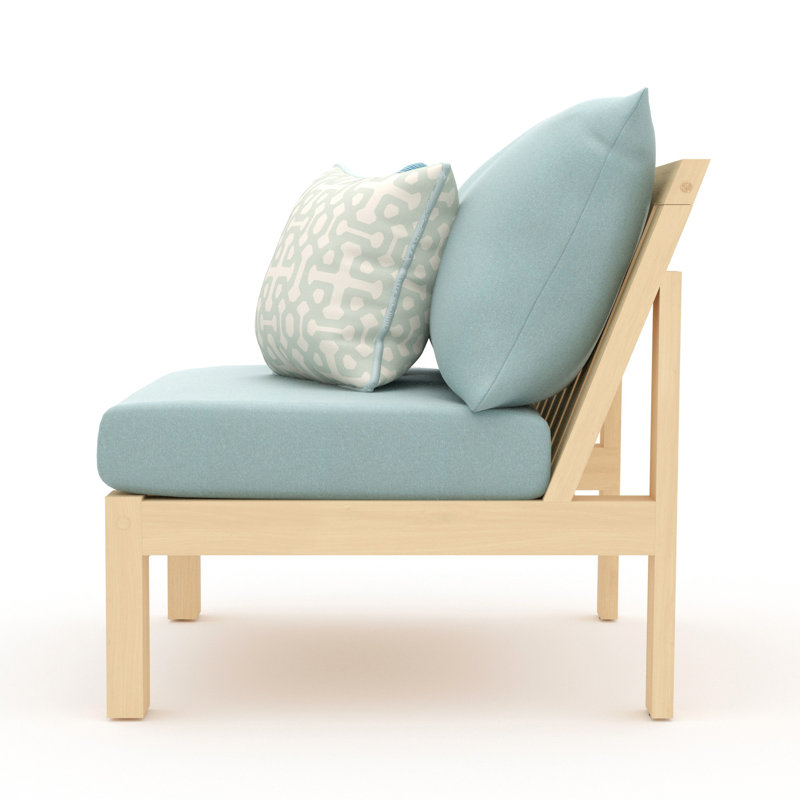Chaise de patio avec coussins Sunbrella Sehrish, Toile spa Sunbrella®