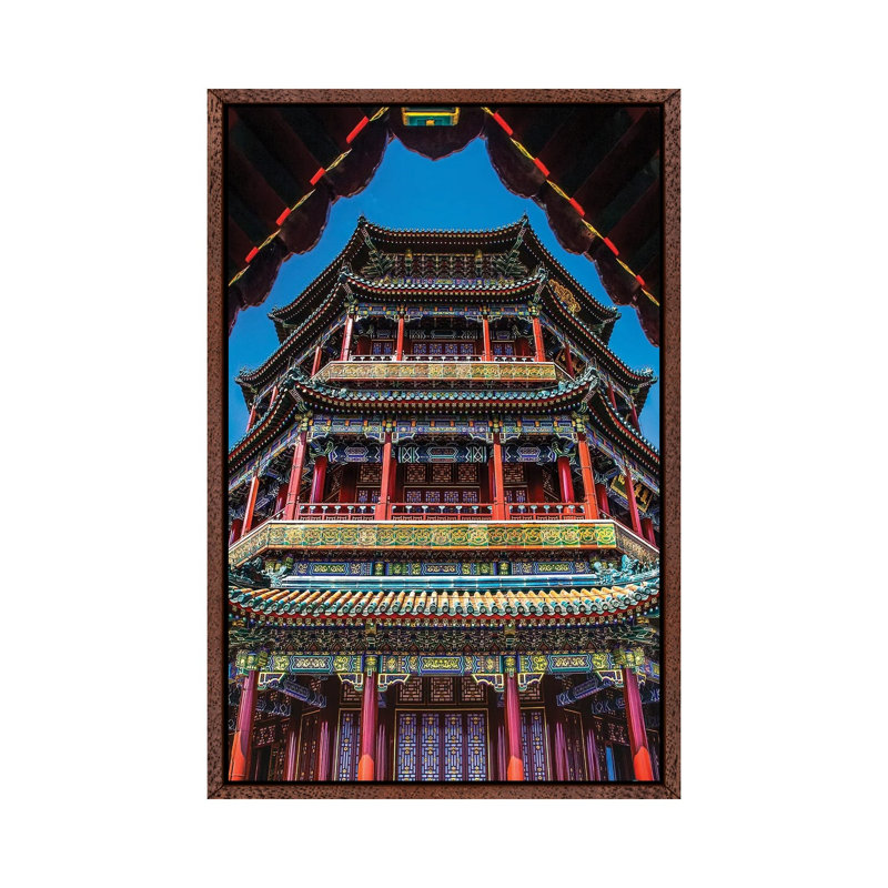 Summer Palace, Beijing, China. Chinese Characters Below Say Above Clouds Fragrant Sky And Floating Air by William Perry - Gallery-Wrapped Canvas Giclée on Canvas