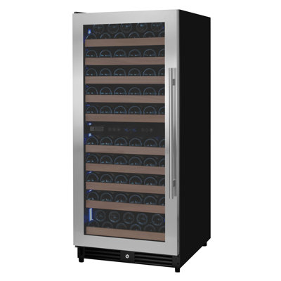 Allavino 119 Bottle 55" Tall Dual Zone Left Hinge Stainless Steel Wine Refrigerator