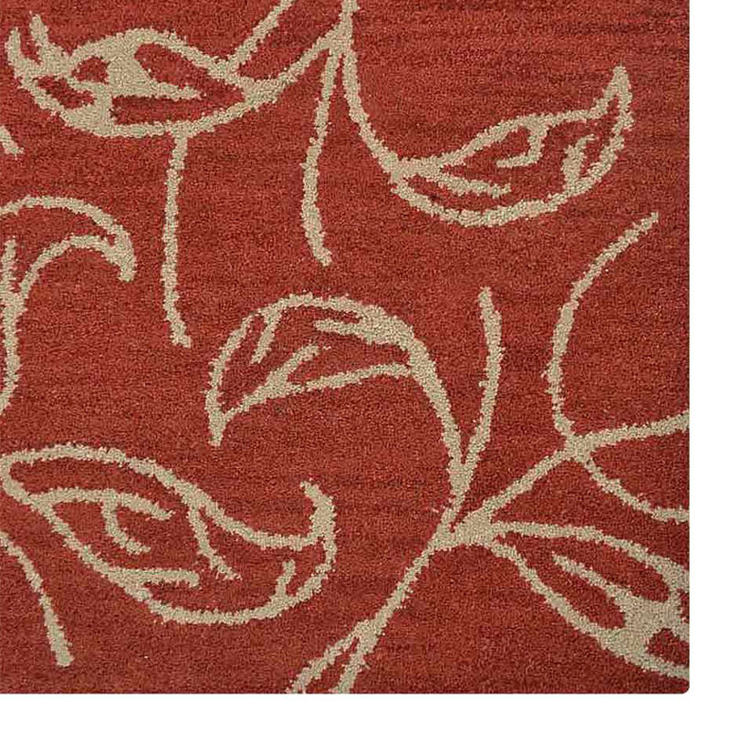 Tapis écologiques Loren , Rectangulaire 4 pi x 6 pi, Beige/rouge