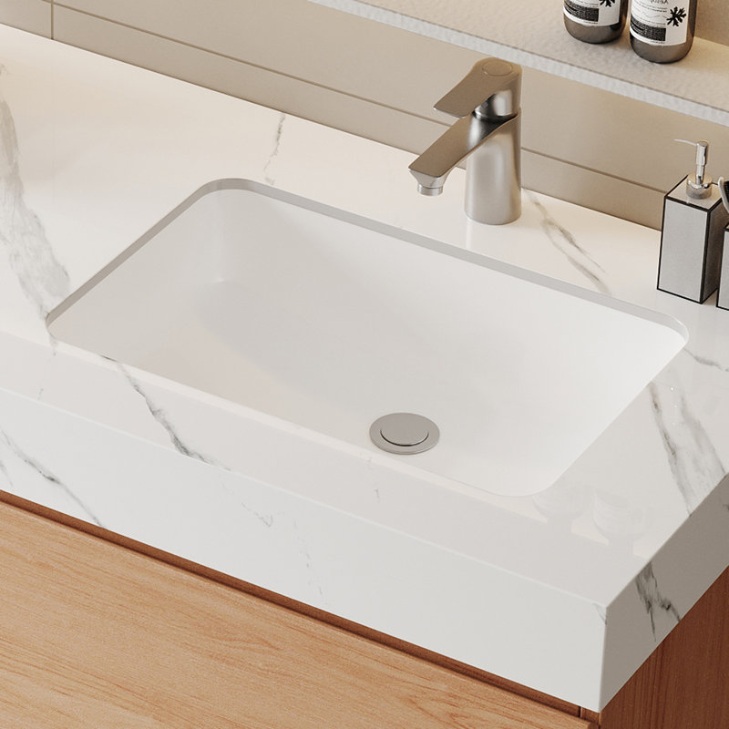 Meuble-lavabo mural simple 47,6 po avec 2 tiroirs flottants modernes en bois massif, Chêne, Blanc, 48"