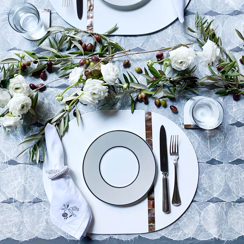 Lacquer Shell Placemats, White