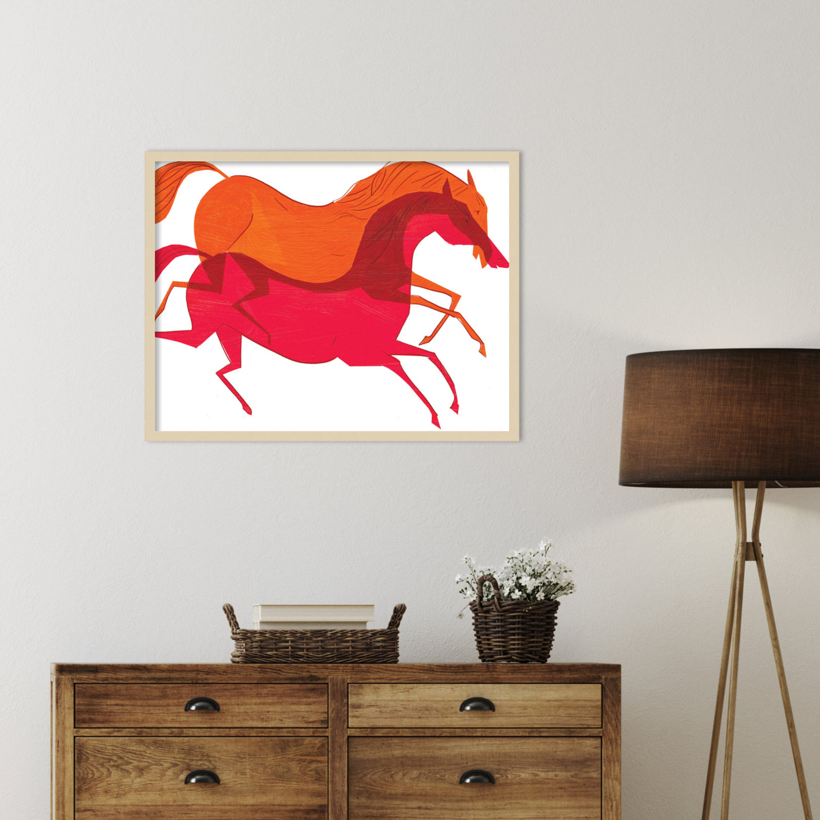 Horses Print by Richard A. Allen, Brown, 26" H x 33" W