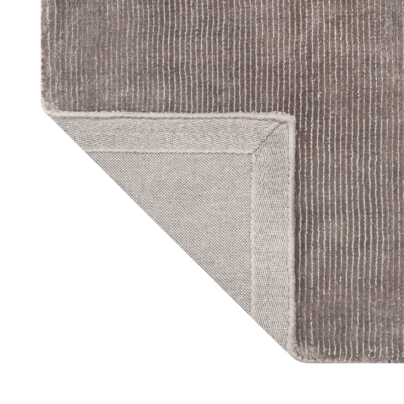 Tapis rectangulaire en viscose tissé à la main de couleur unie Visca, Rectangle 5 pi 3 po x 7 pi 11 po