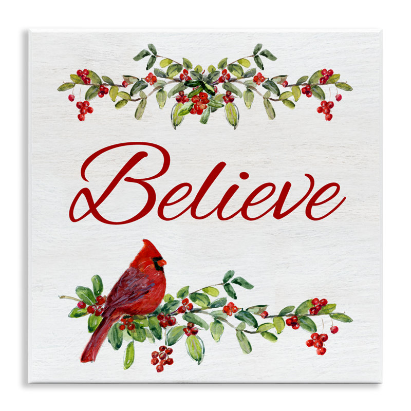Plaque murale Festive Believe Greenery, design par Sally Swatland