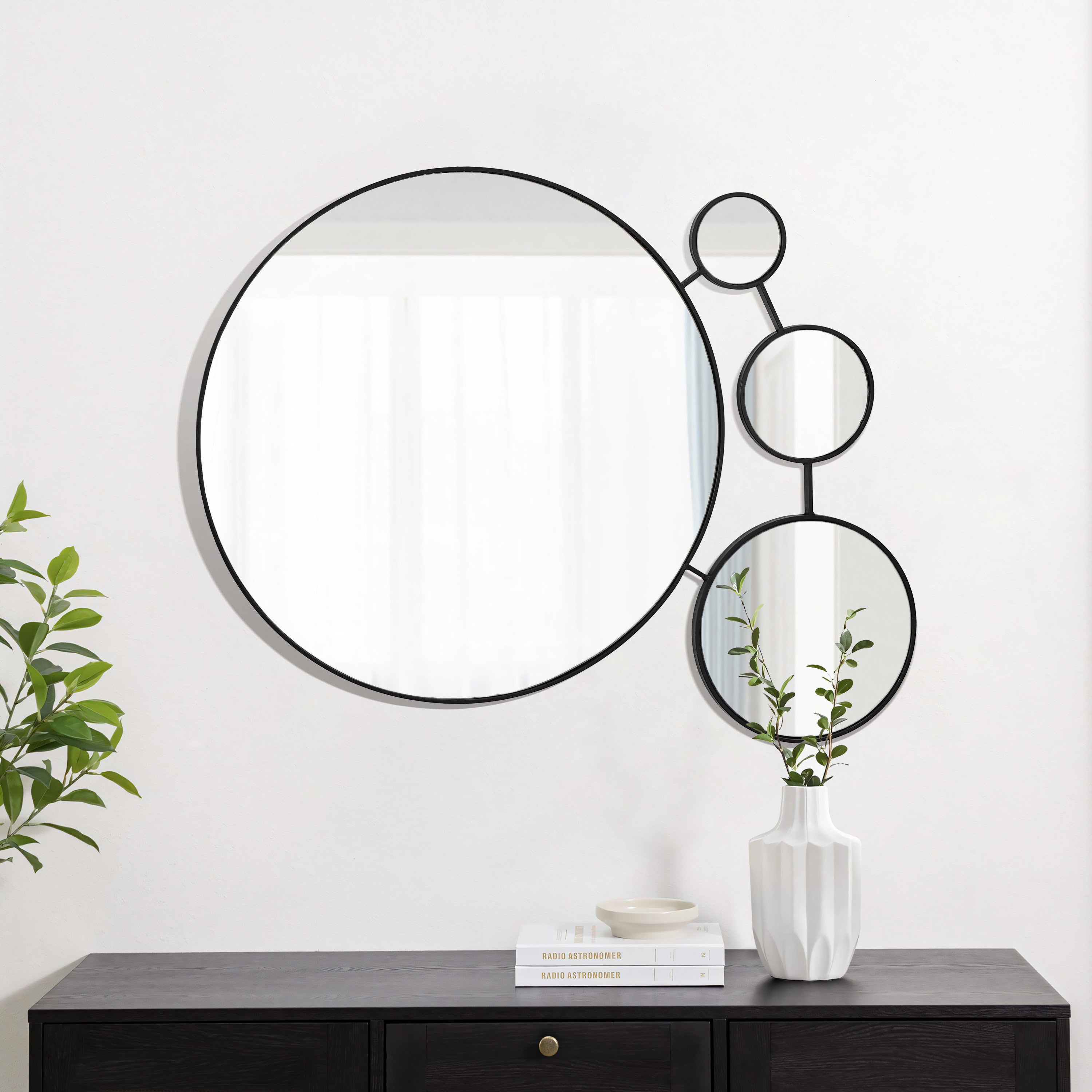 Wrought Studio??? Modern Metal Frame Wall Mounted Bathroom/Vanity Mirror ...