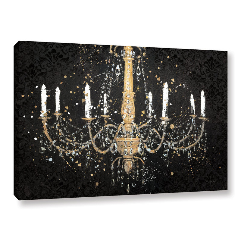 « Grand chandelier Black I », reproduction d’art, H 8 po x l 12 po x P 2 po, Toile tendue