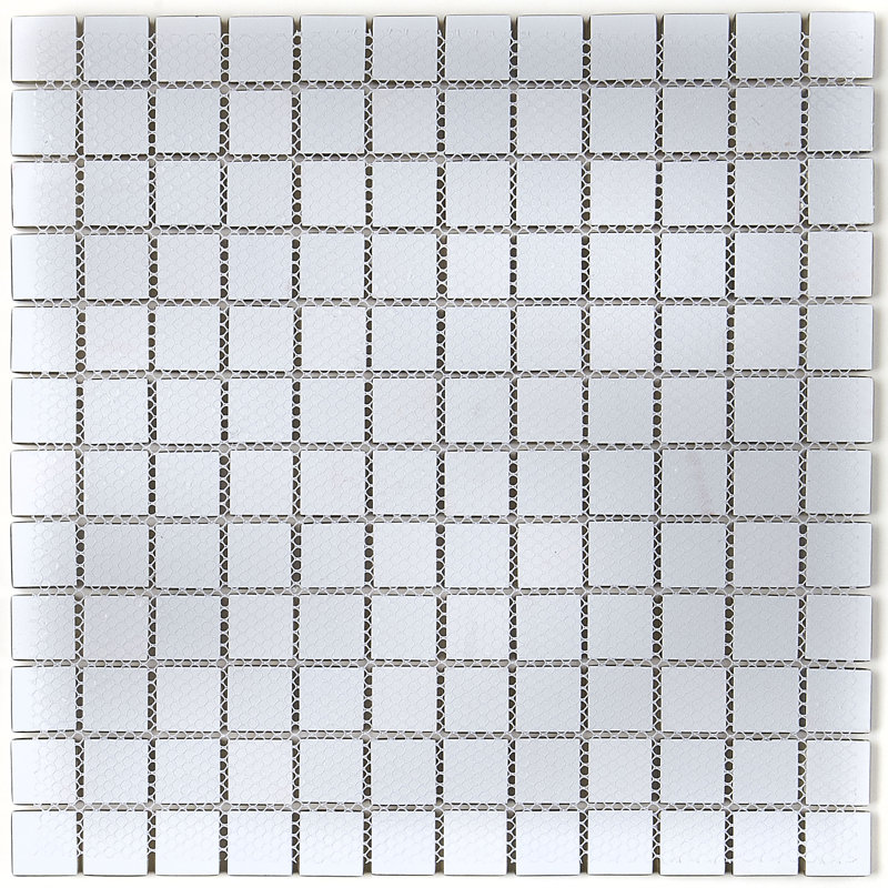 Color Wave 1" x 1" Glass Mosaic Field Tile in Soft Cashmere, Classic Willow Water