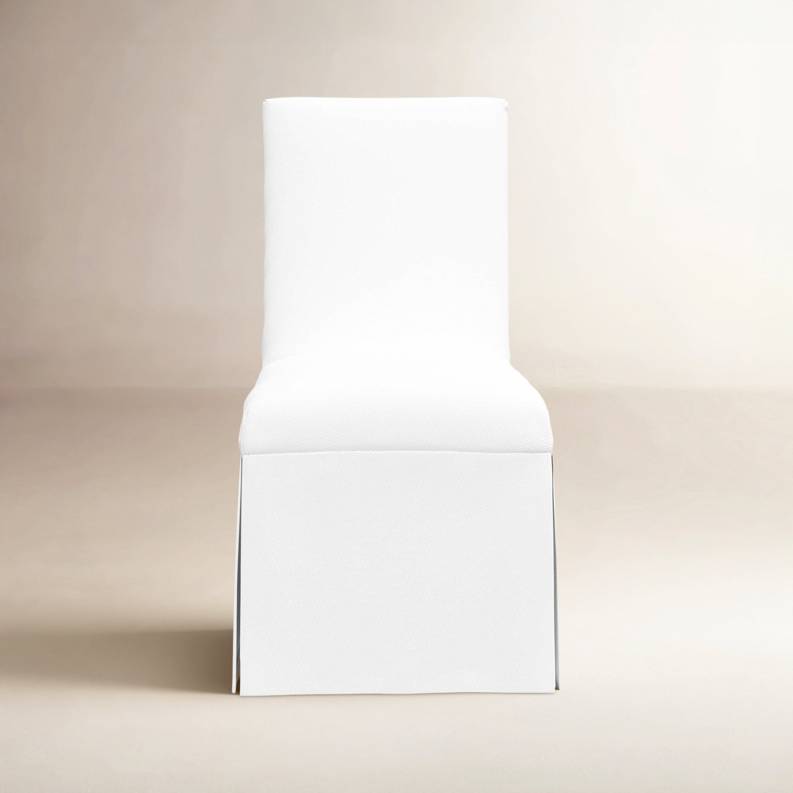 Silvia Side Chair, White Performance Twill