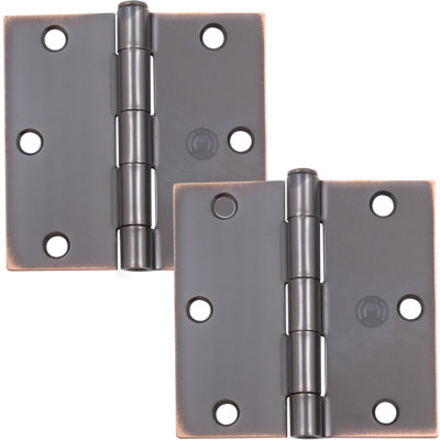 Charnières de porte 3 1/2 po, coin carré