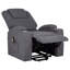 Fauteuil de massage releveur électrique en chenille gris foncé, style transitionnel