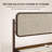 Ariston Queen Platform Bed with Handwoven Natural Rattan Headboard – Walnut Veneer, Solid American Walnut Legs, Relaxed Luxury Design, Silent Slats, Effortless Assembly, Queen – Dark Walnut-1996621956-1996621958