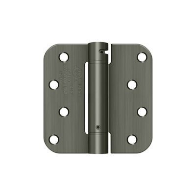 Deltana DSH4R515A 4" x 4" x 5/8" Spring Hinge, UL Listed in Antique Nickel