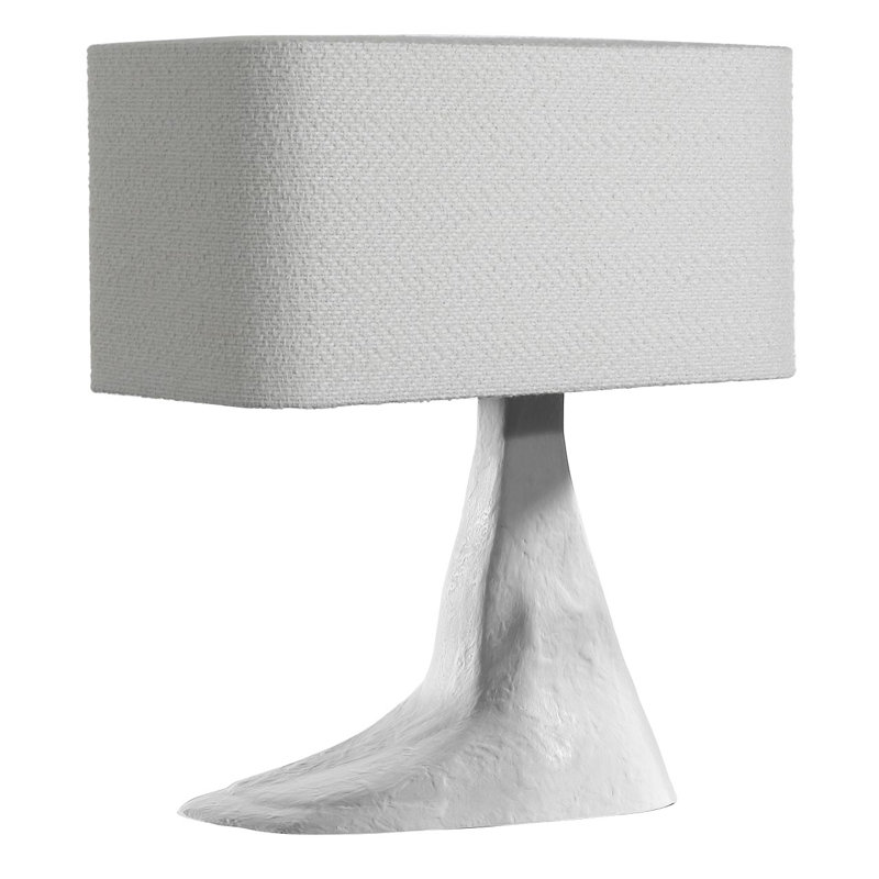 Anne-Marie Barton Terra-Forma 23" Right Table Lamp with Boucle Shade, Aluminum, White