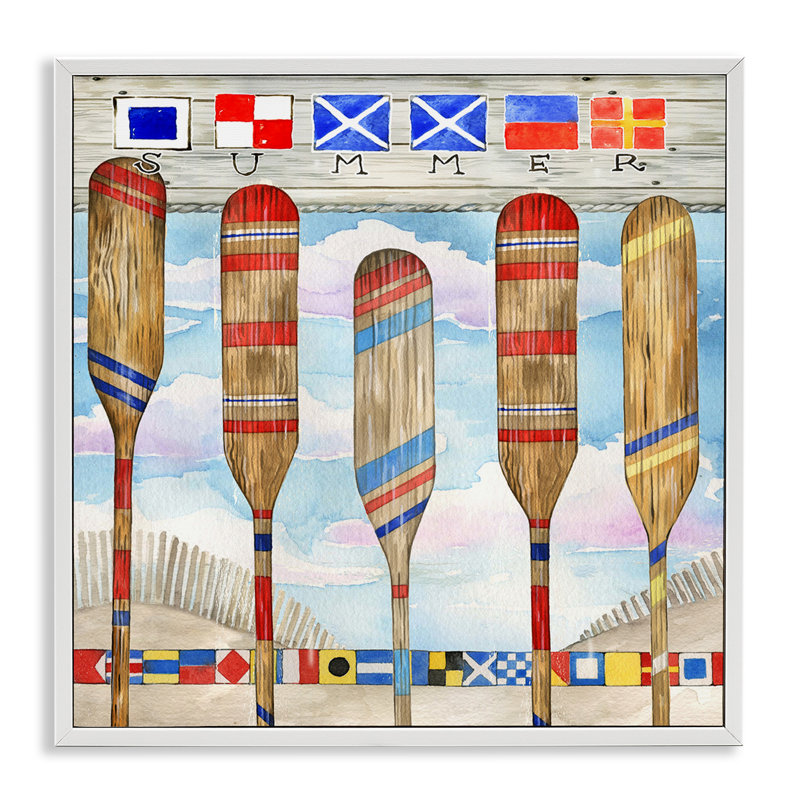 Art maritime, estampe numérique encadrée par Ronnie Rooney, Estampe numérique encadrée blanc bord de mer, H 12 po x l 12 po