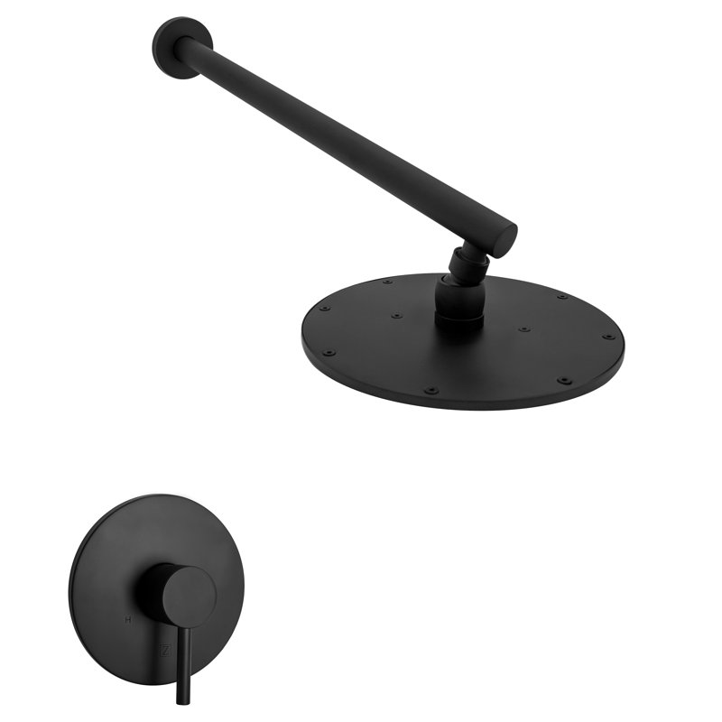 Complete Shower System with Rough-in Valve, Matte Black