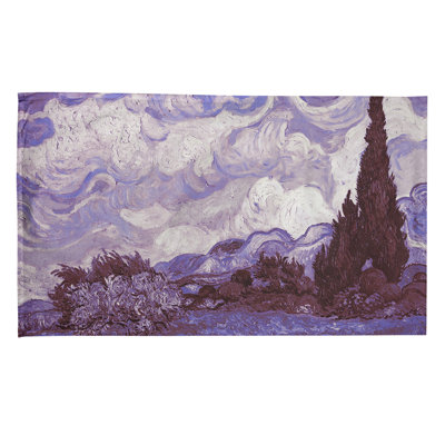 Serviette de thé avec blé cyprès wheatfield