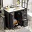 Ensemble de meuble-lavabo 36 po avec lavabo en céramique, armoire de rangement en bois massif, ensemble de meuble-lavabo autoportant avec 3 tiroirs et portes à fermeture douce-1064547413-1064547406