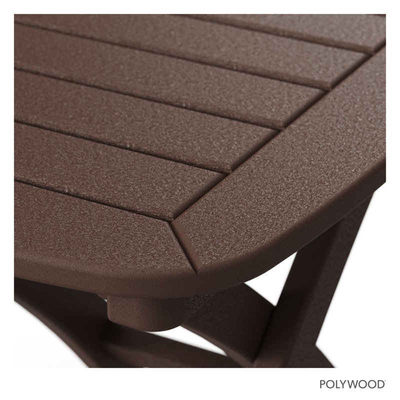 POLYWOOD Nautical 21" x 18" Side Table, Mahogany