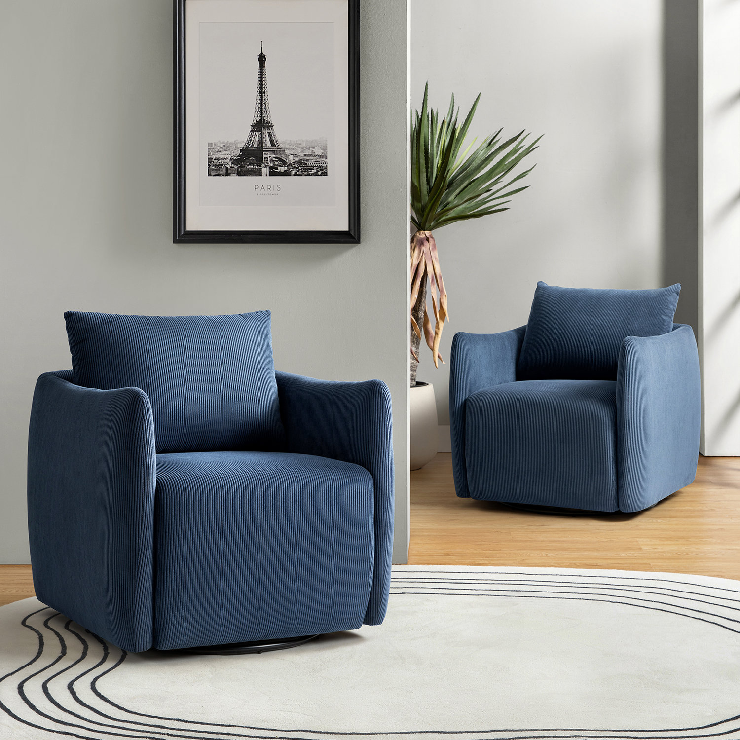 Corduroy best sale swivel chair