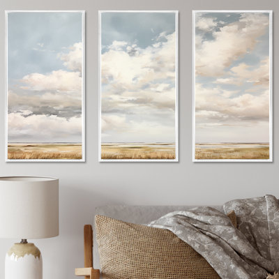 White Clouds Scenery Minimalism - Clouds Canvas Art Set